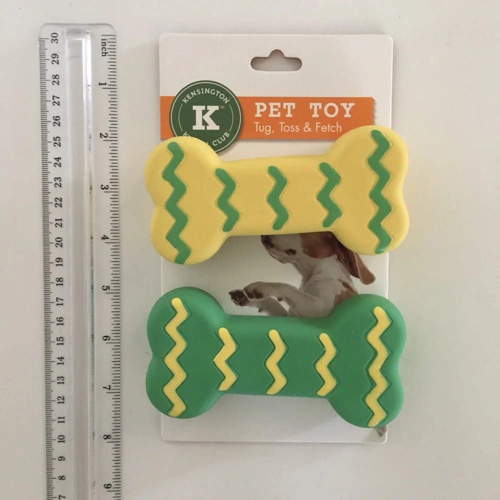 Dog Toys Set of 2 Latex Bones Toss and Interactive NEW Kensington Kennel Club